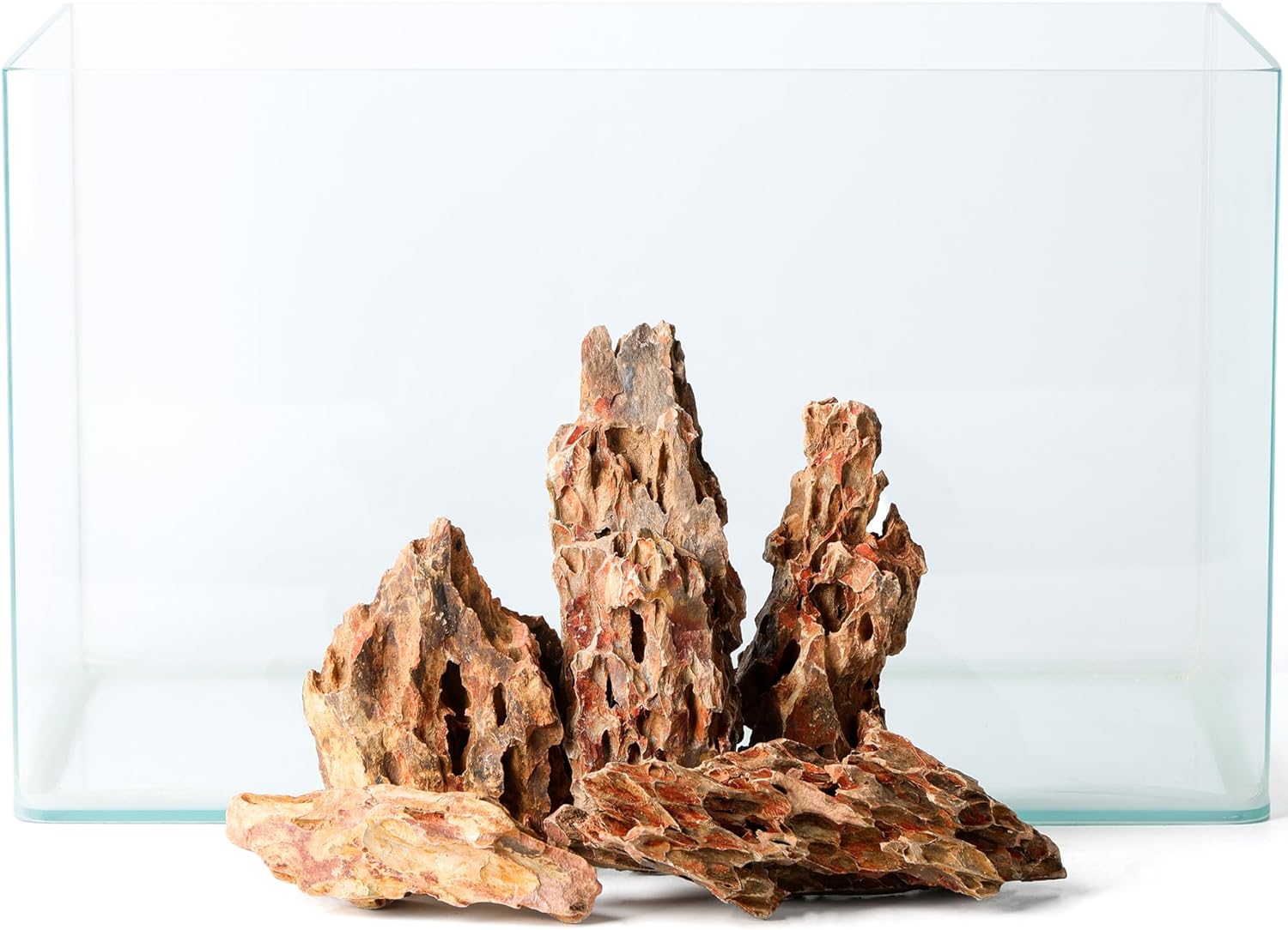 6.1-8.1 Inches Natural Dragon Stone, 6 PCS Large Aquarium Rocks for Aquascaping, Terrariums, Reptile Tanks & Aquarium Décor