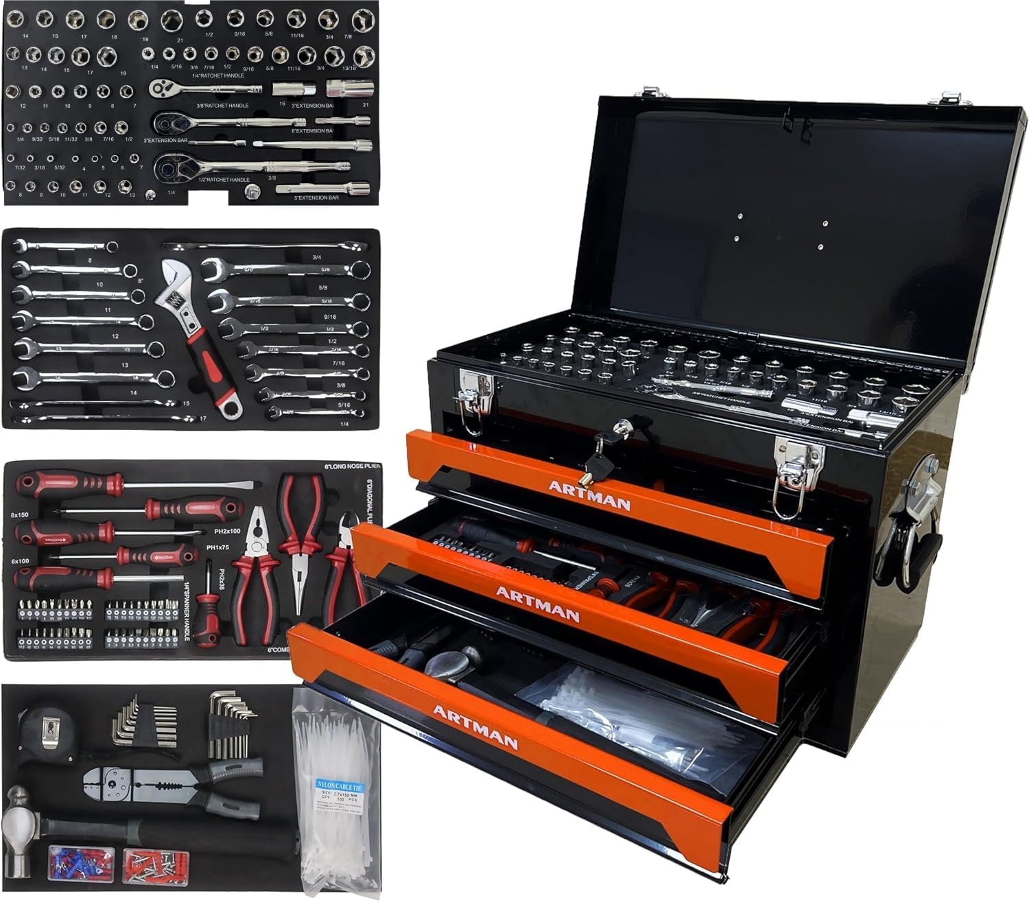Kit de Herramientas Mecánicas 439 Piezas con Caja de Herramientas