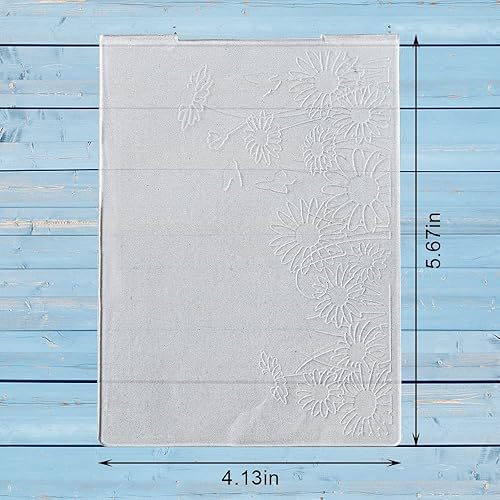 Miniatura 2 de Carpeta de relieve con impresiones texturizadas 3D, carpeta de relieve de fondo de flores para hacer tarjetas, mariposa de girasol, álbum de fotos,