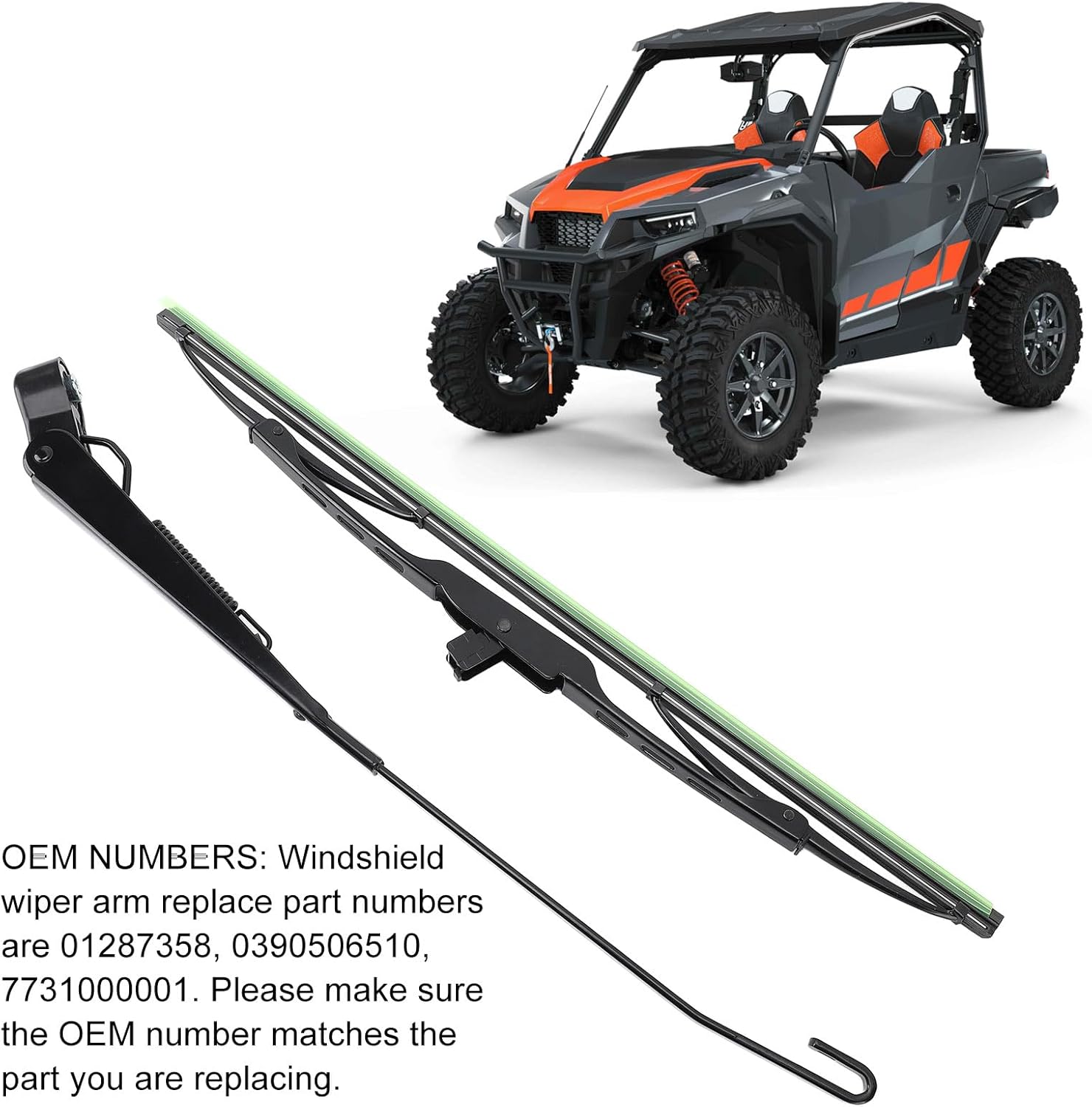 Windshield Wiper Arm Blade Kit, Windscreen Wiper Arm and Blade Kit, Fit for Tractor Fishing Boat ATV UTV, Efficiently Wipes Rain