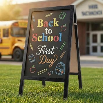 TEAKMAMA A Frame Chalkboard Signs, 40"x20" Extra Large Chalk Board, Black | Double-sided, Large Writing Area, Foldable Design, Lightweight Easy to Move and Set Up, Great for Bar Wedding and School