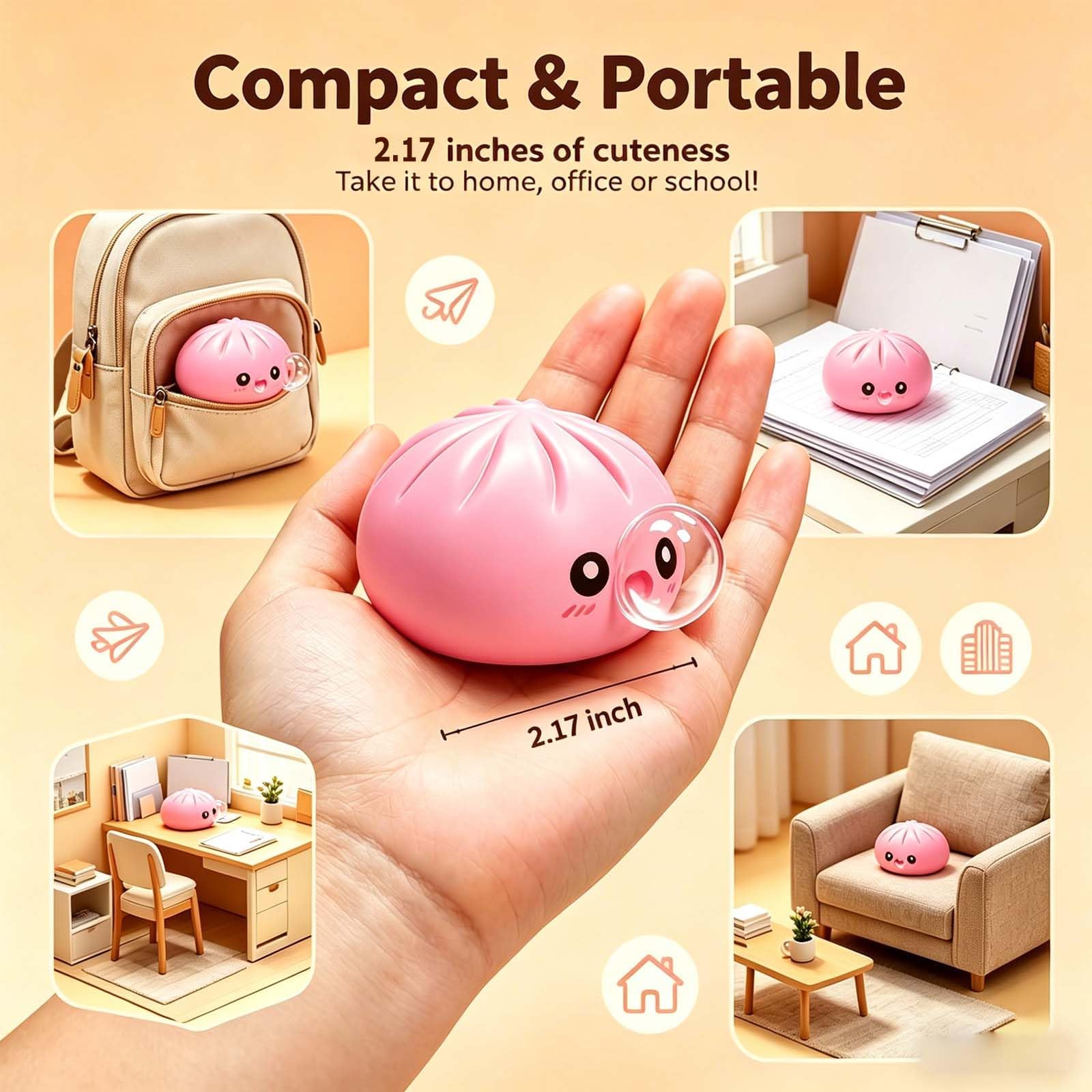 12 Pezzi Squishy Ravioli Glitter, Giocattolo Antistress Morbido a Forma di Raviolo Bao con Contenitore per Cottura a Vapore in Plastica, Giochi Sensoriali da Spremere per Bambini, Adulti (#A)