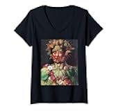 Womens Vortumnus (Vertumno) Giuseppe Arcimboldo Vegetables Painting V-Neck T-Shirt