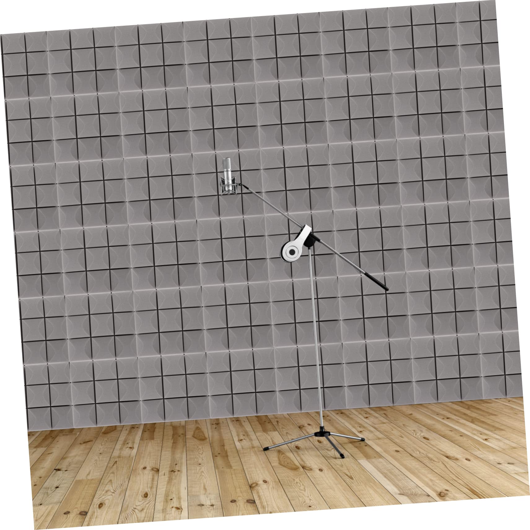 ERINGOGO 6 Pannelli Fonoassorbenti Adesivi 30x30x5 Cm Grigio per Isolamento Acustico Sala Registrazione Home Theater Podcasting Studio