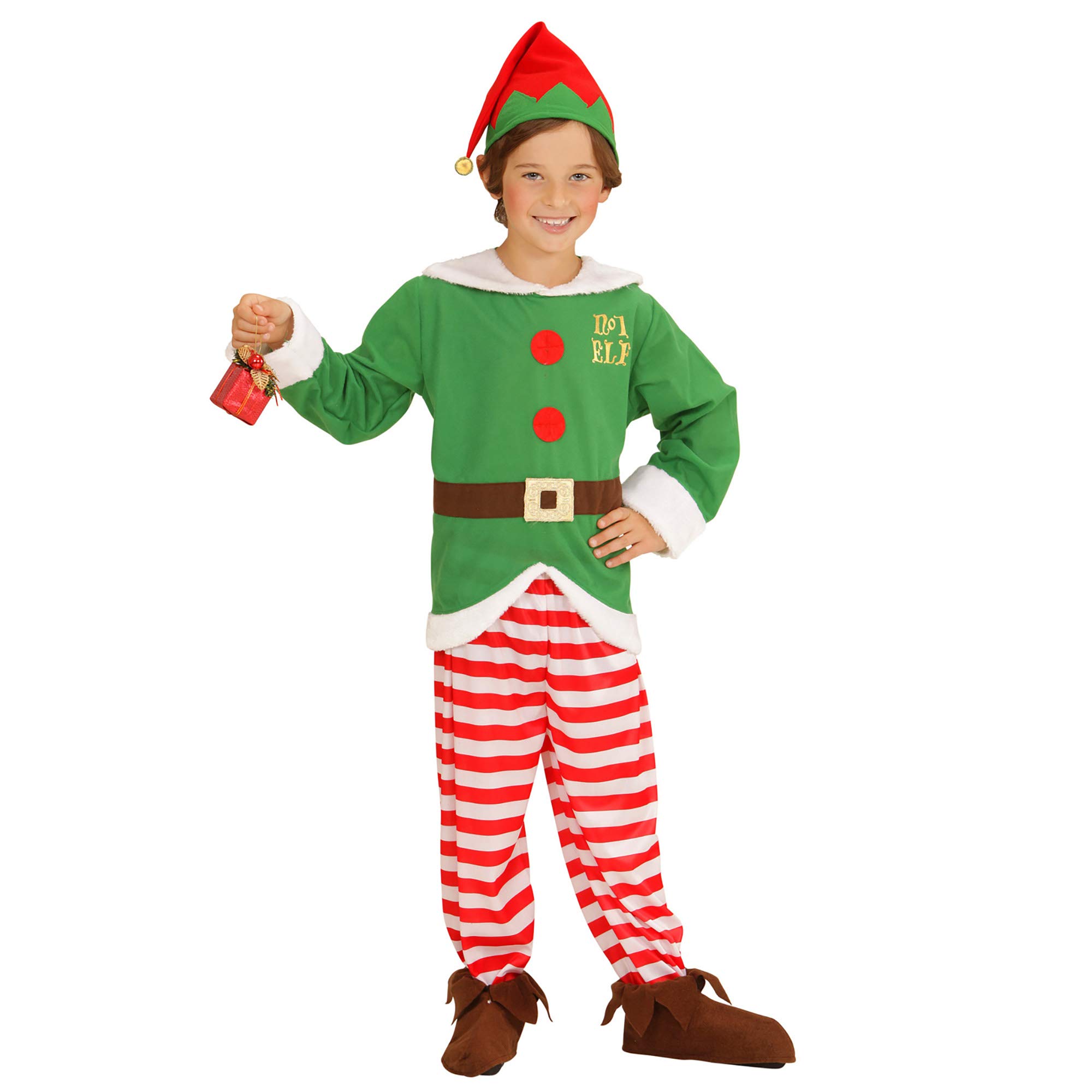 W WIDMANN MILANO Party Fashion - Santa's Helper Elf Costume for Children, Carnival, Themed Parties, Size 128 cm / 5-7 Years