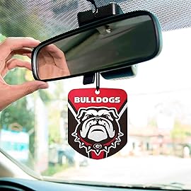 FANMATS 61611 NCAA Georgia Bulldogs Hanging Car Air Freshener, 2 Pack, Black Ice Scent, Odor Eliminator, Shield Design with Team Logo