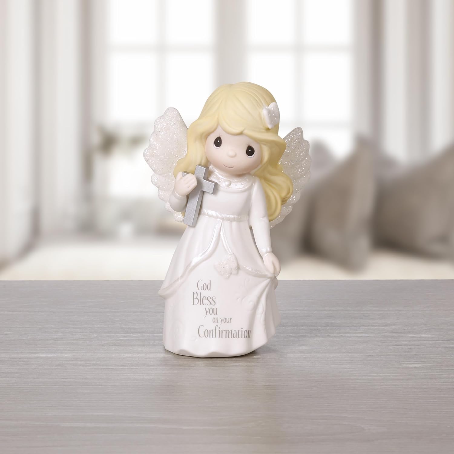 Precious Moments Angel Confirmation Gift, Hand-Painted Bisque Porcelain Figurine, 163052