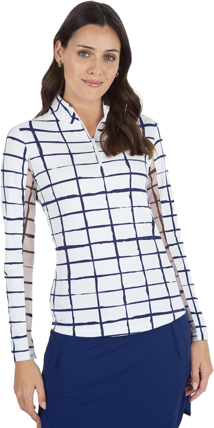 Cordova Print Long Sleeve Mock Neck Top-Cordova Print Long Sleeve Mock Neck Top-10495
