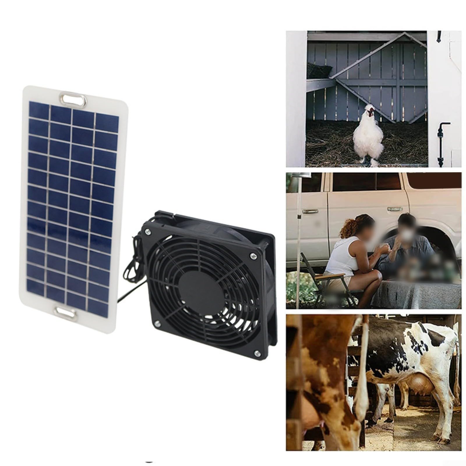 Solar Panel Ventilator Kit 30W, Leistungsstarker Lüfter 3000 U/min Mit Schutznetz, Ideales Kühlsystem Für Tiergehege Hühnerstall Treppenhaus Gartenlaube Und Camping