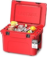 LARCOOL 35QT Rotomolded Hard Cooler with 3-Inch Insulation - Superior Ice Retention for Camping, Fishing, Beach Trips