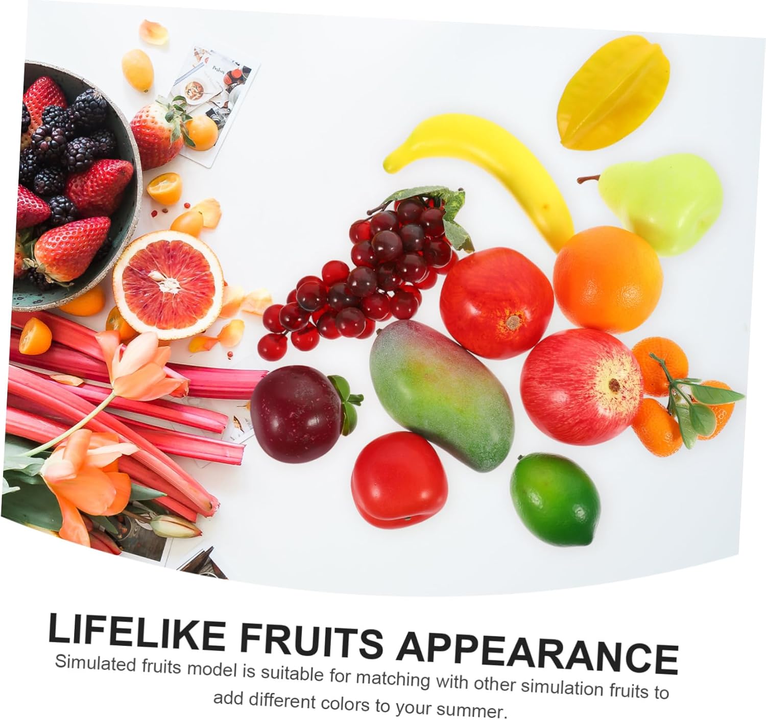 Ciieeo 24pcs Lifelike Fake Fruits Decorations Artificial Fruit Molds for Home Party