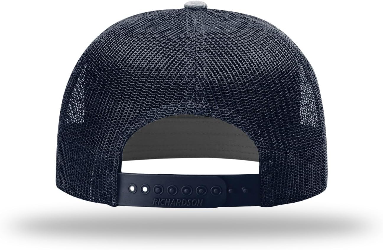 Richardson 168 7-Panel Trucker Hat, Flat Bill Snapback Single or Bulk Blank Packs