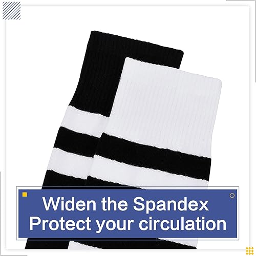 Miniatura 4 de Kayhoma Extra Long Cotton Stripe Thigh High Socks Over the Knee High Plus Size Stockings