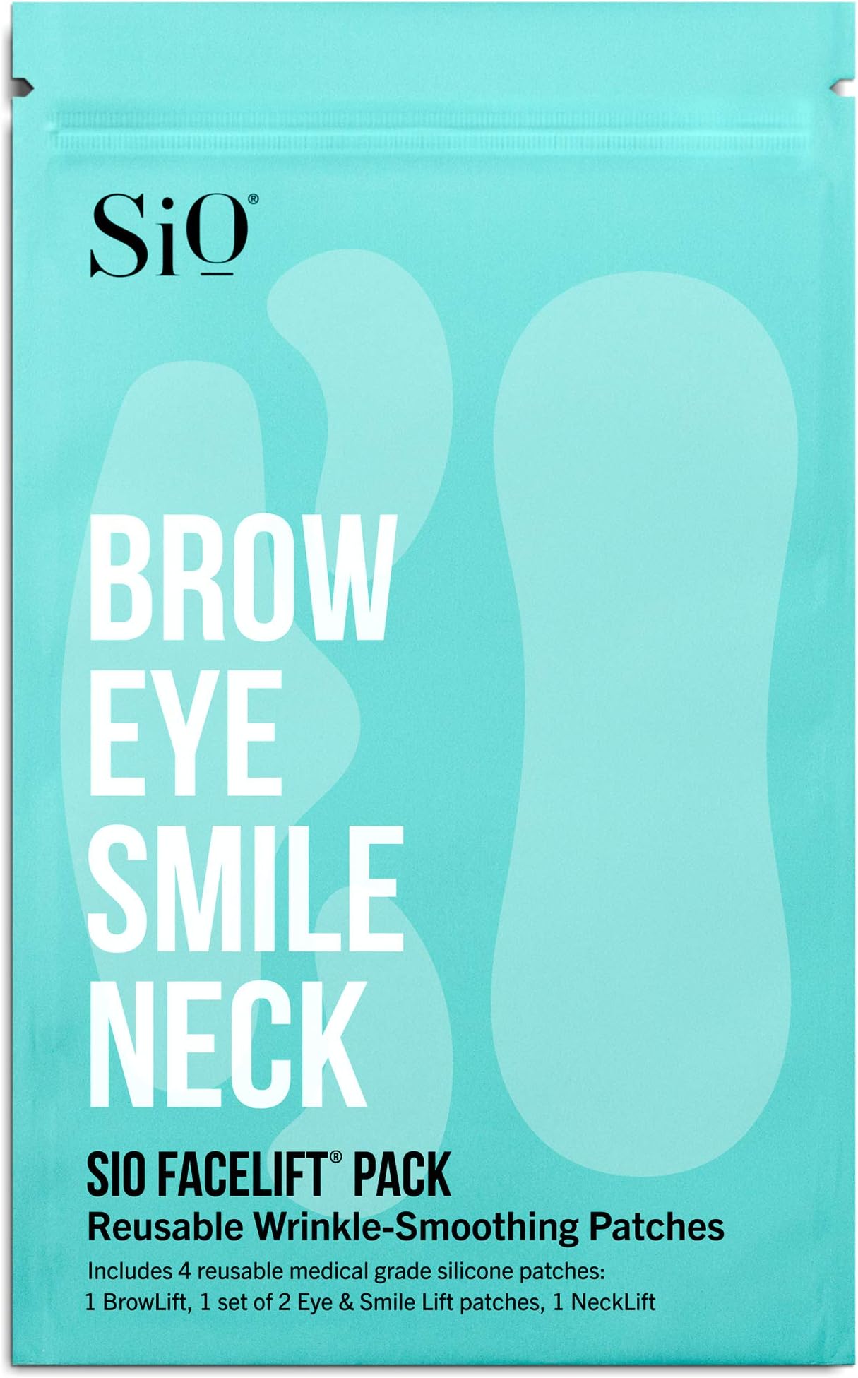SiO Beauty FaceLift - Anti-Wrinkle Patches for Neck, Forehead, Eye & Smile, Overnight Smoothing Silicone Patches for Fine Lines and Wrinkles