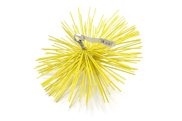 Pyro Feu 862588 Testina spazzacamino nylon 250 mm filettatura metrica 12, Giallo
