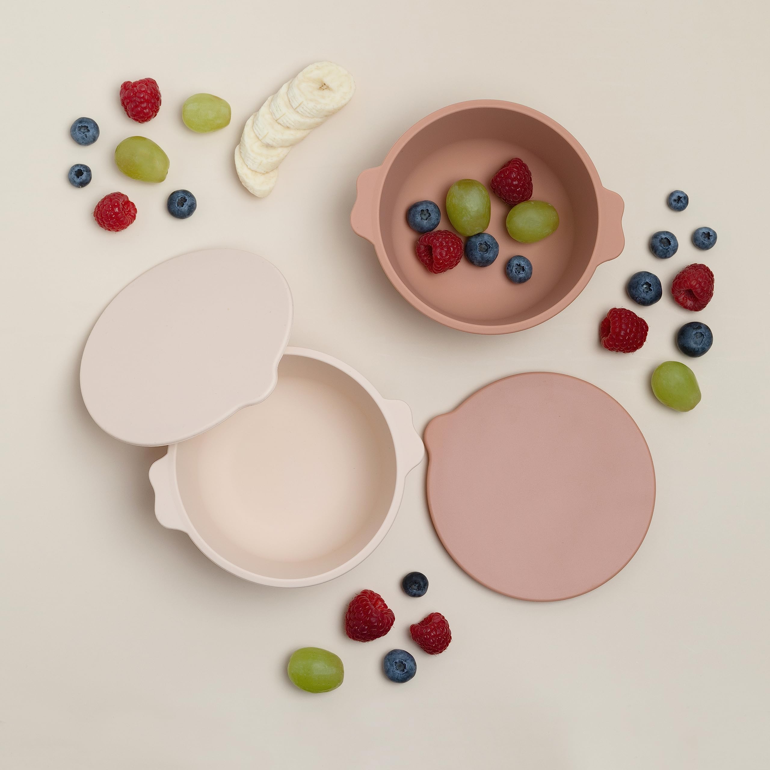 2 Gobelets Silicone Bébé Ana Baby - Double Poignée - Sans BPA - Lavable Micro-ondes/Lave-vaisselle