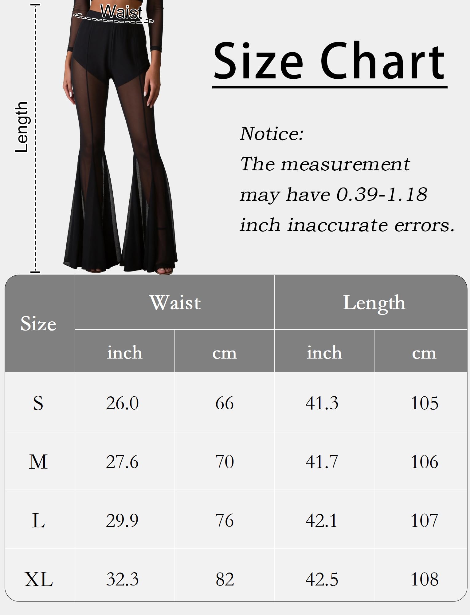 Pantalon en Dentelle/Tulle Gothique Femme Legging Évasé Transparent Pantalons Bootcut Yoga Punk Vintage Halloween Dance Party Club S-2XL