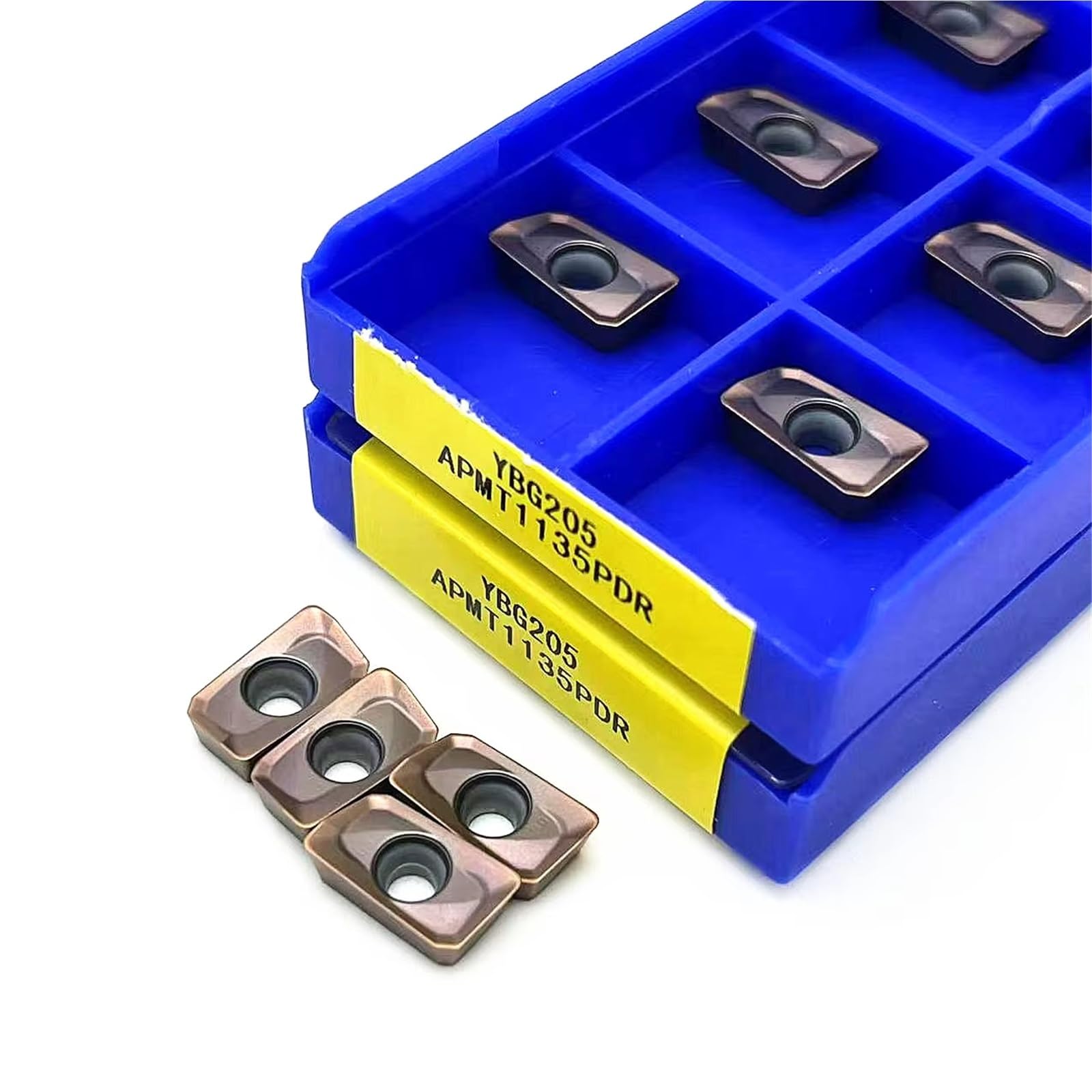 10 Uds APMT1135 YBG205 Inserto De Fresado Para Herramientas Torno Torneado Carburo Acero Inoxidable Cortador CNC
