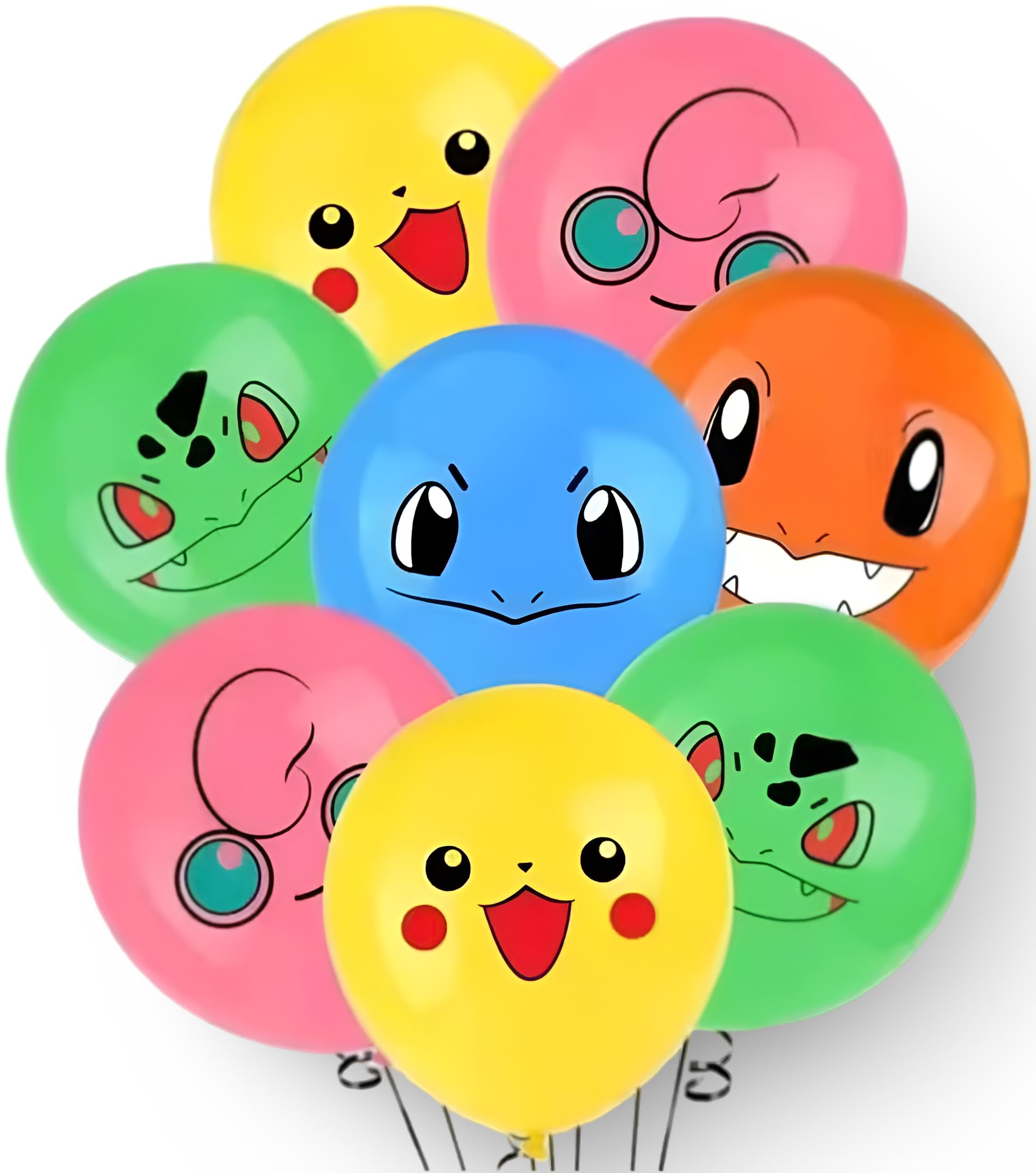 Pokémon Party Supplies | 15+ Years | 10 x Balloons With Ribbon | Mix 2 — image 1
