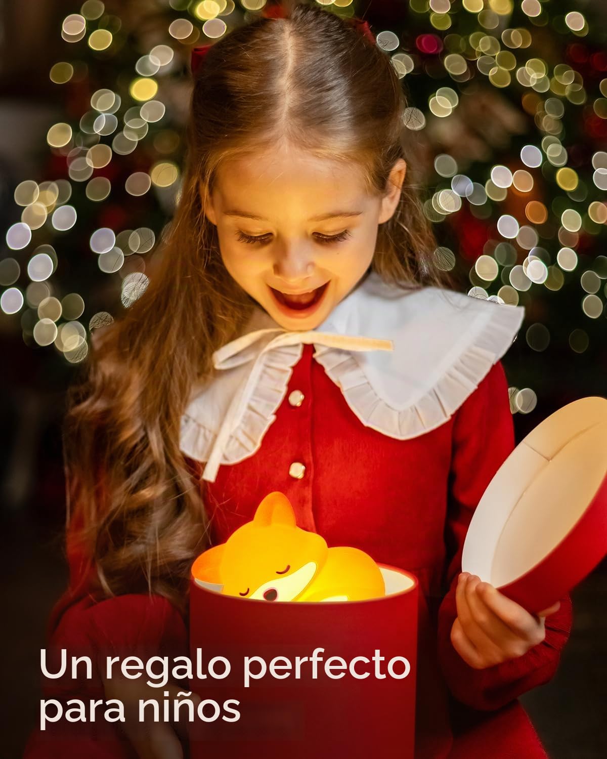 Amaredom - Lámpara Infantil Zorro de Silicona Suave, Luz Nocturna Bebé con Brillo Regulable y Apagado Automático 20 min, Regalo Único y Juguete Adorable por los Niños
