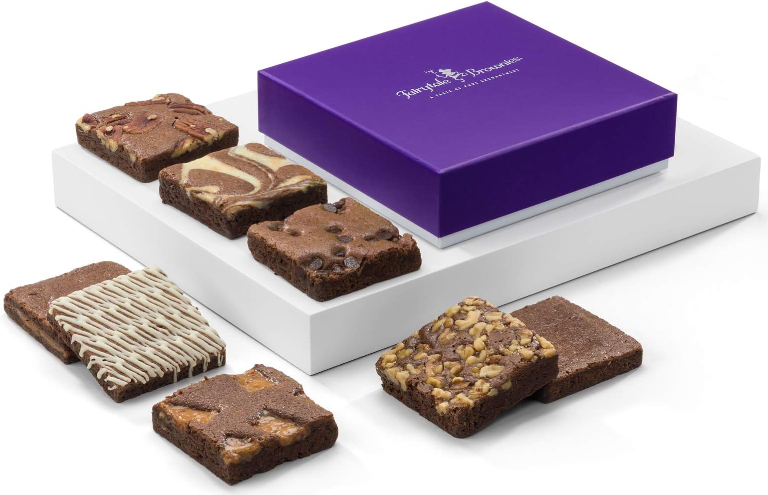 Fairytale Brownies Brownie Eight Individually Wrapped Gourmet Chocolate Food Gift Basket - 3 Inch Square Full-Size Brownies - 8 Pieces - Item SF108