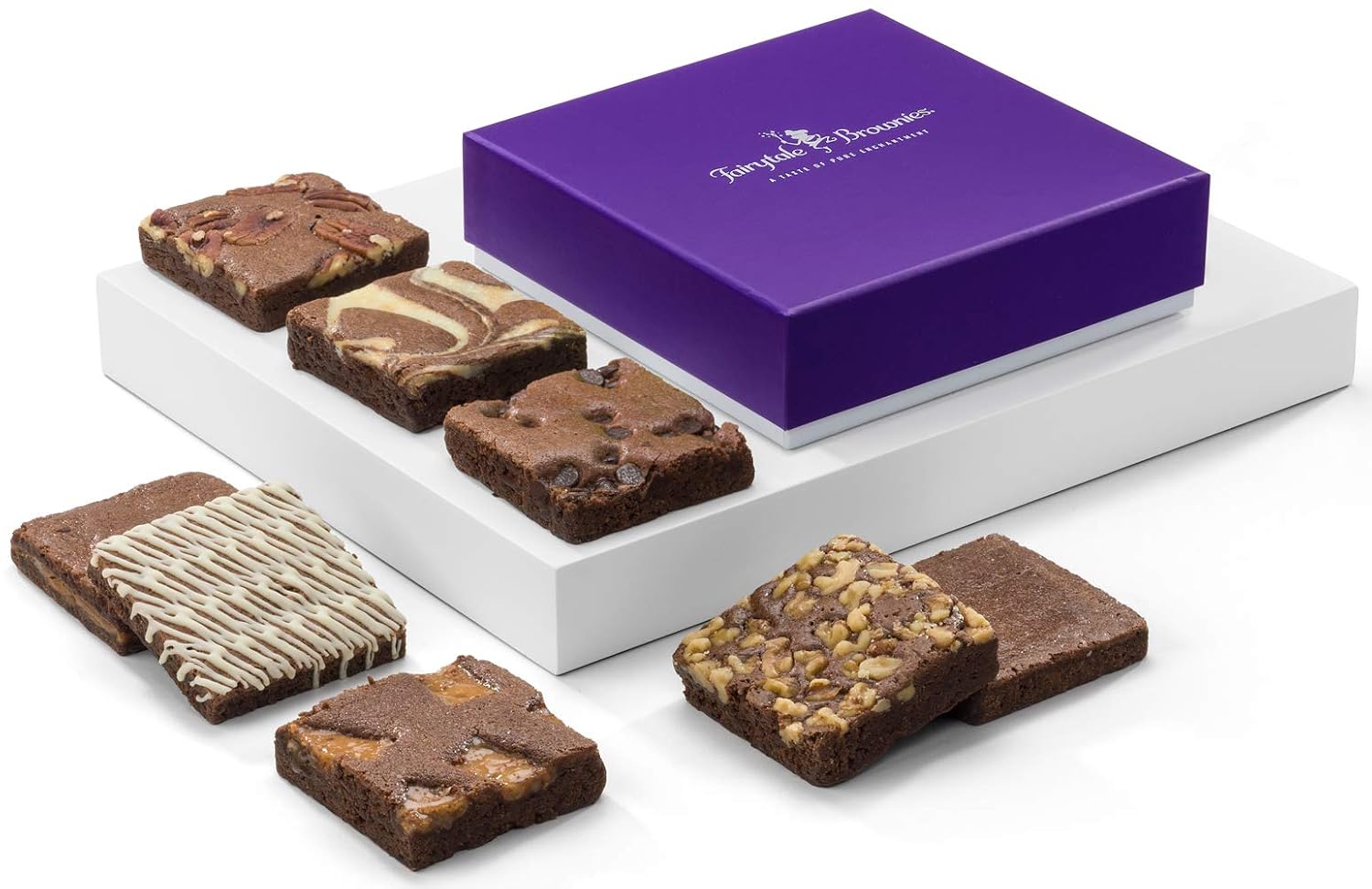 Fairytale Brownies Brownie Half-Dozen Individually Wrapped Gourmet Chocolate Food Gift Basket - 3 Inch Square Full-Size Brownies - 6 Pieces - Item HF160