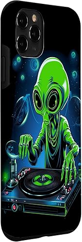 Miniatura 3 de iPhone 11 Pro EDM Alien Rave Astronauta Alien DJ, Alien DJing en caso espacial