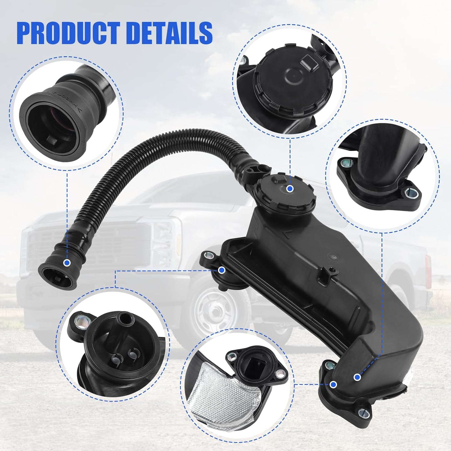 Air Oil Separator Assembly Replacement For Ford F-250 F-350 F-450 F-550 Super Duty 6.7 L Powerstroke Diesel 2023-2026 or Old Models 2011-2022, Replace PC3Z-6A785-A PC3Z6A785A