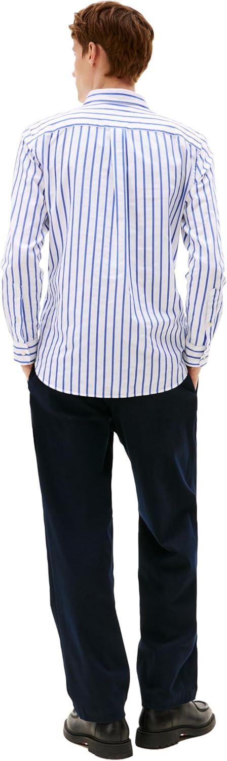 Tommy Hilfiger Mens Long Sleeve Oxford Shirts in Regular Fit, Men's Button Down Shirts, Also Available in Big and Tall - Image 4