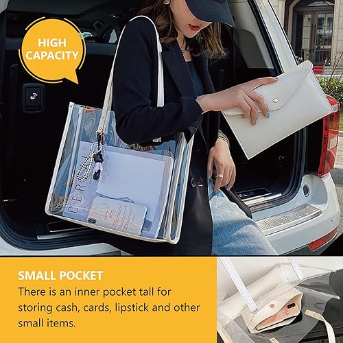 Miniatura 5 de Bolso cruzado transparente aprobado por el estadio - Bolso pequeño para mujer con bolsa de privacidad