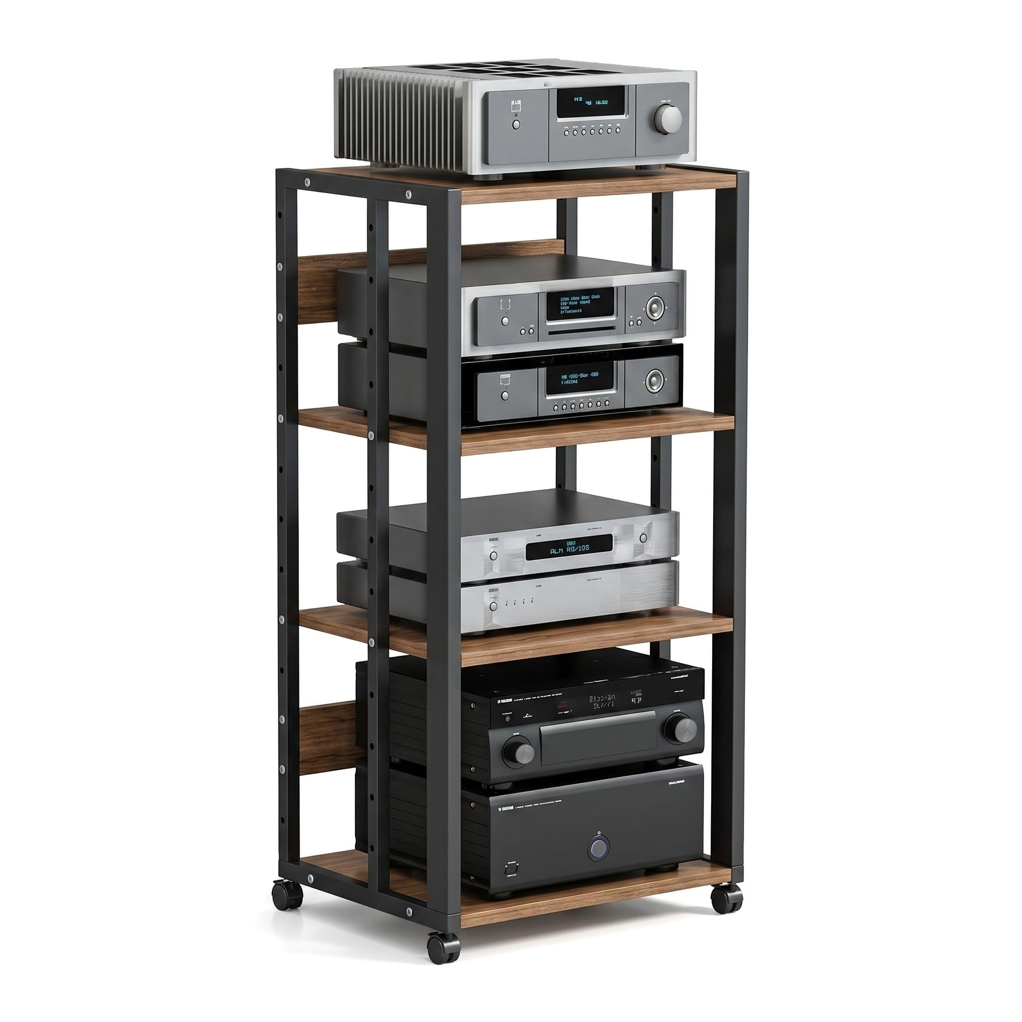 Meuble multimédia mobile polyvalent 4 layers pour rack amplificateur
