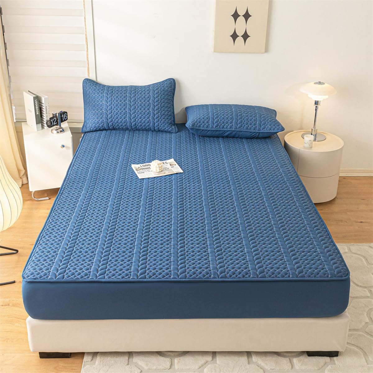 Waterproof Mattress Protector, Noiseless Mattress Pad with Deep Pocket 11" Depth, Soft Breathable Bed Mattress Cover Washable for Home, Bedroom, Hotel (Light Gray,Queen 60"x80")