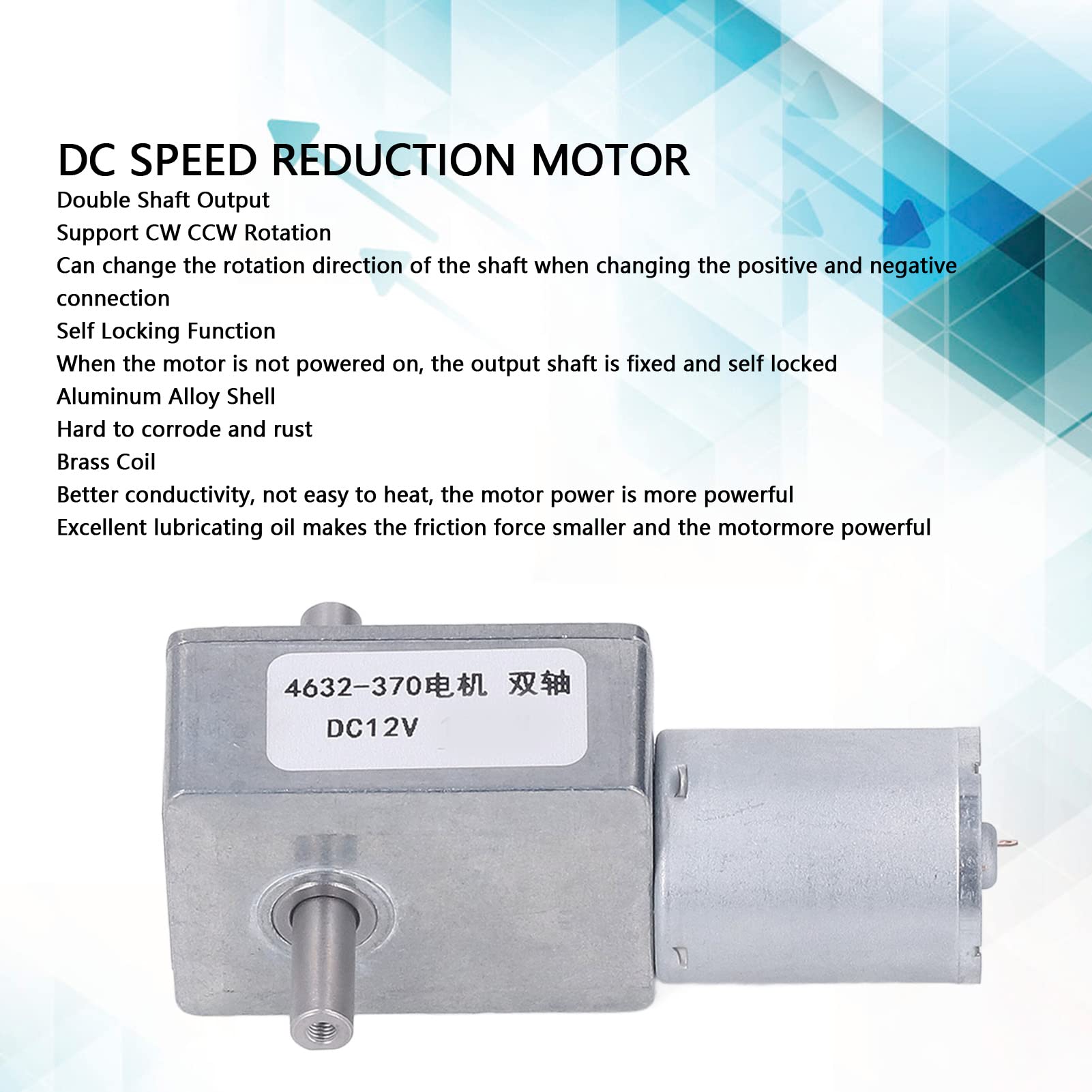 Moteur Réducteur Sans Balais DC 12V 107 RPM - Faible Bruit Rotation CW/CCW - Pour Robots Et Automatisation