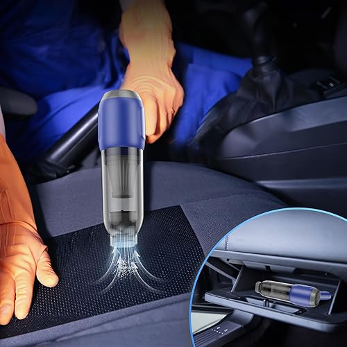 Miniatura 7 de Opinta Mini aspiradora para coche, 3 en 1, aspiradora inalámbrica de mano recargable de 8000 PA de alta potencia, aspiradora de teclado y soplador