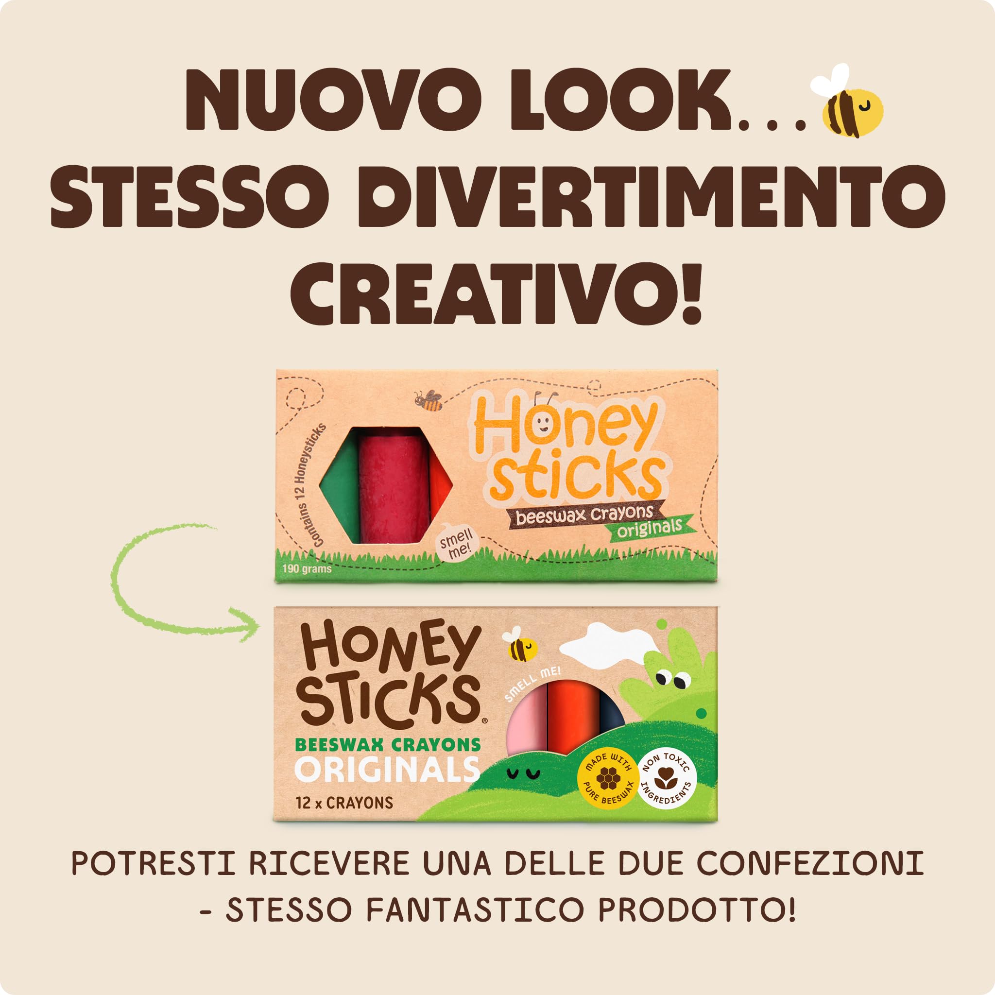 Honeysticks - Pastelli in 100% pura cera d’api (confezione da 12 pezzi). Naturali, atossici e sicuri per tutti i bambini, da 1 anno in su. Fatti a mano in Nuova Zelanda.