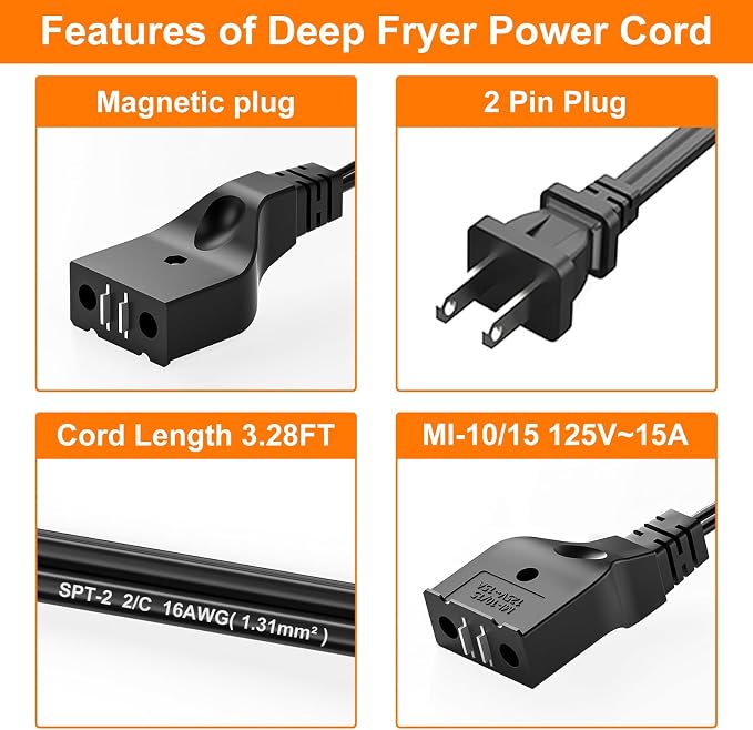 Cable de reemplazo para freidora eléctrica miniatura 6