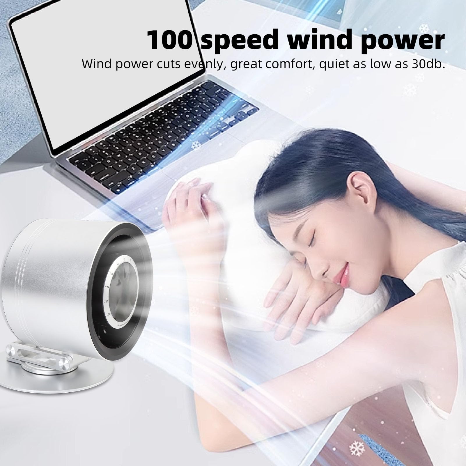 ASHATA Ventilador de Escritorio Plegable Multifuncional con Soporte para Teléfono para Aliviar el Estrés, Ventilador de Mesa Silencioso para Estudio y Cocina