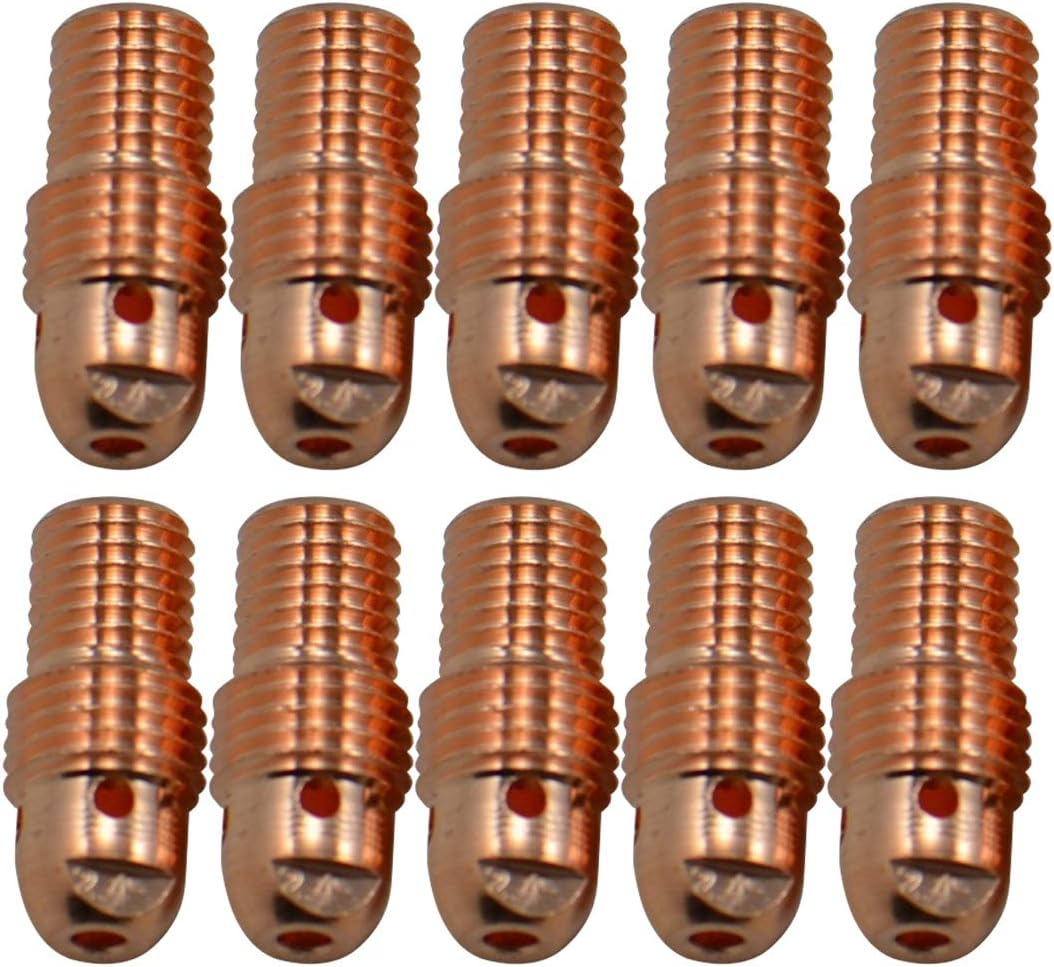 RIVERWELD TIG Collets Bodies 13N28 2.4mm Fit DB PTA SR WP 9 20 25 TIG Welding Torch Pack of 10