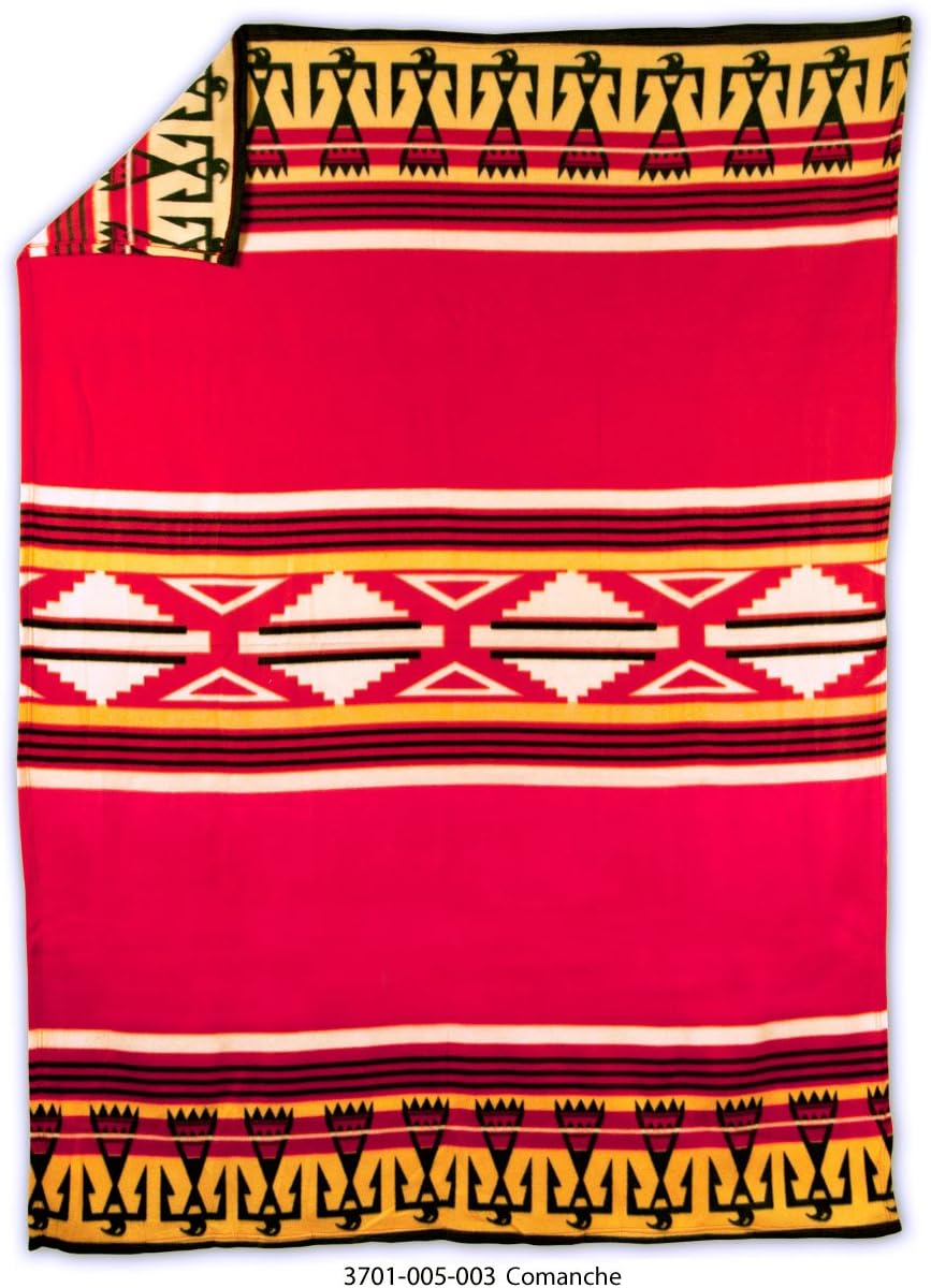 Missouri River Native American Style Fleece Blanket - 'Comanche'