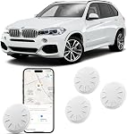 Tracker Tags Work with Apple Find My(iOS Only), Bluetooth Tracker for Luggage,Key,Bag,Replaceable Battery, Item Finders with 4 Waterproof Cases and Keychains (White)