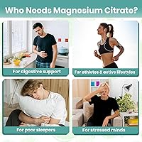 Vista 5 de Magnesium Citrate Capsules for Constipation & Sleep Support - Vegan Magnesium Citrate Supplement with Vitamin B6 & L-Theanine for High Absorption