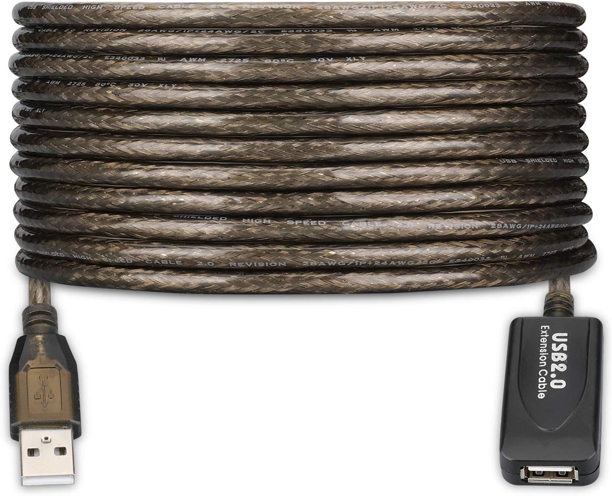 LDKCOK USB 2.0 Type A Male to A Female Active Repeater Extension Cable High Speed 480 Mbps (15FT-5M)