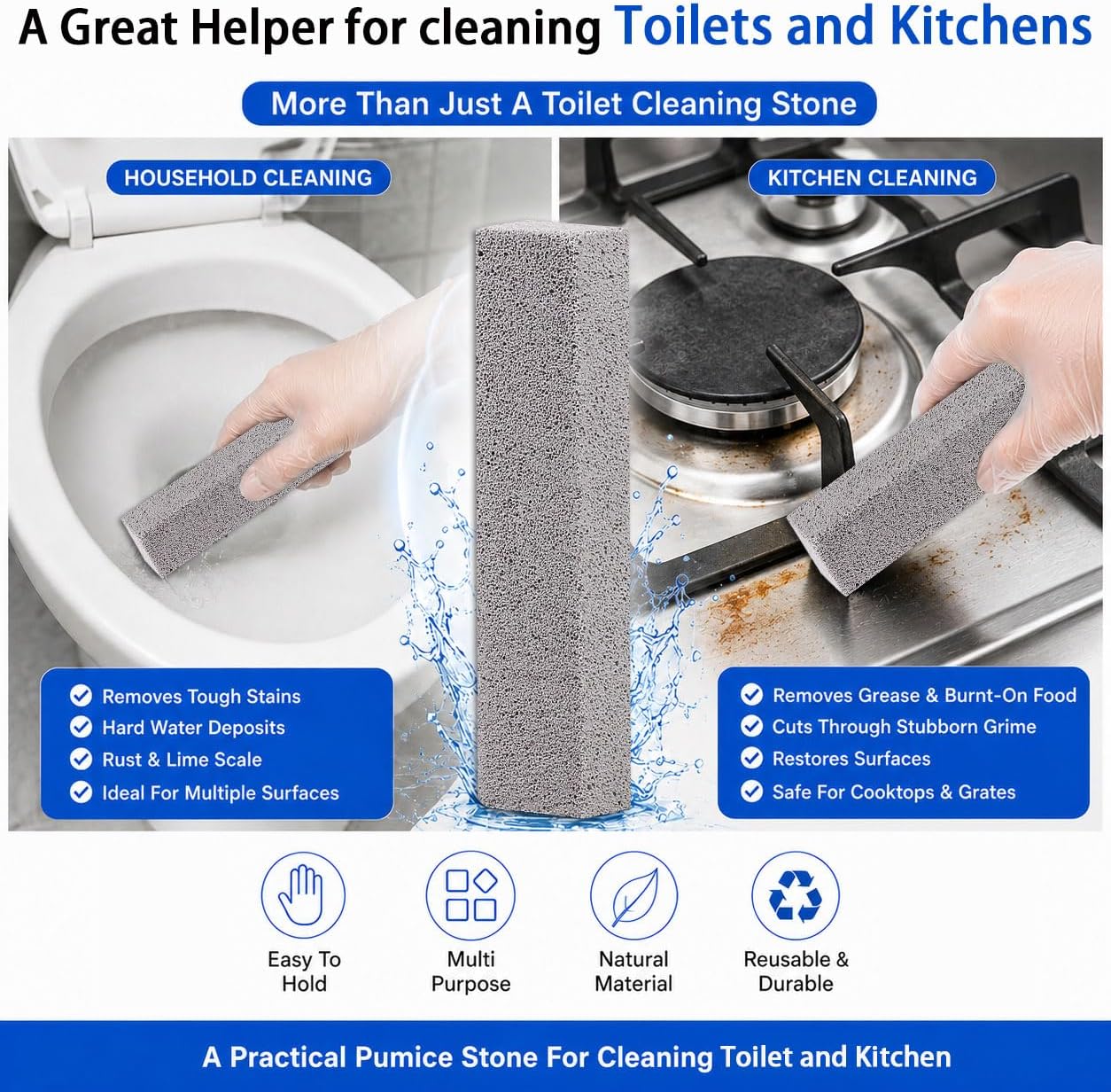 Herda 36 Pack Pumice Stone Toilet Bowl Cleaning, Pumice Stick for Cleaning image 4