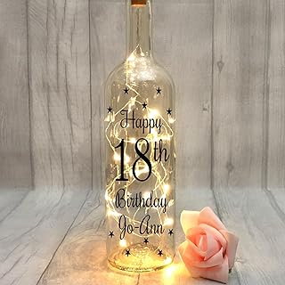 18th Light Up Hearts Wine Bottle, 18th Birthday Gifts For Girls, Granddaughter, Daughter 18th Birthday Presents, Sister 18th Gifts For Her, Personalised