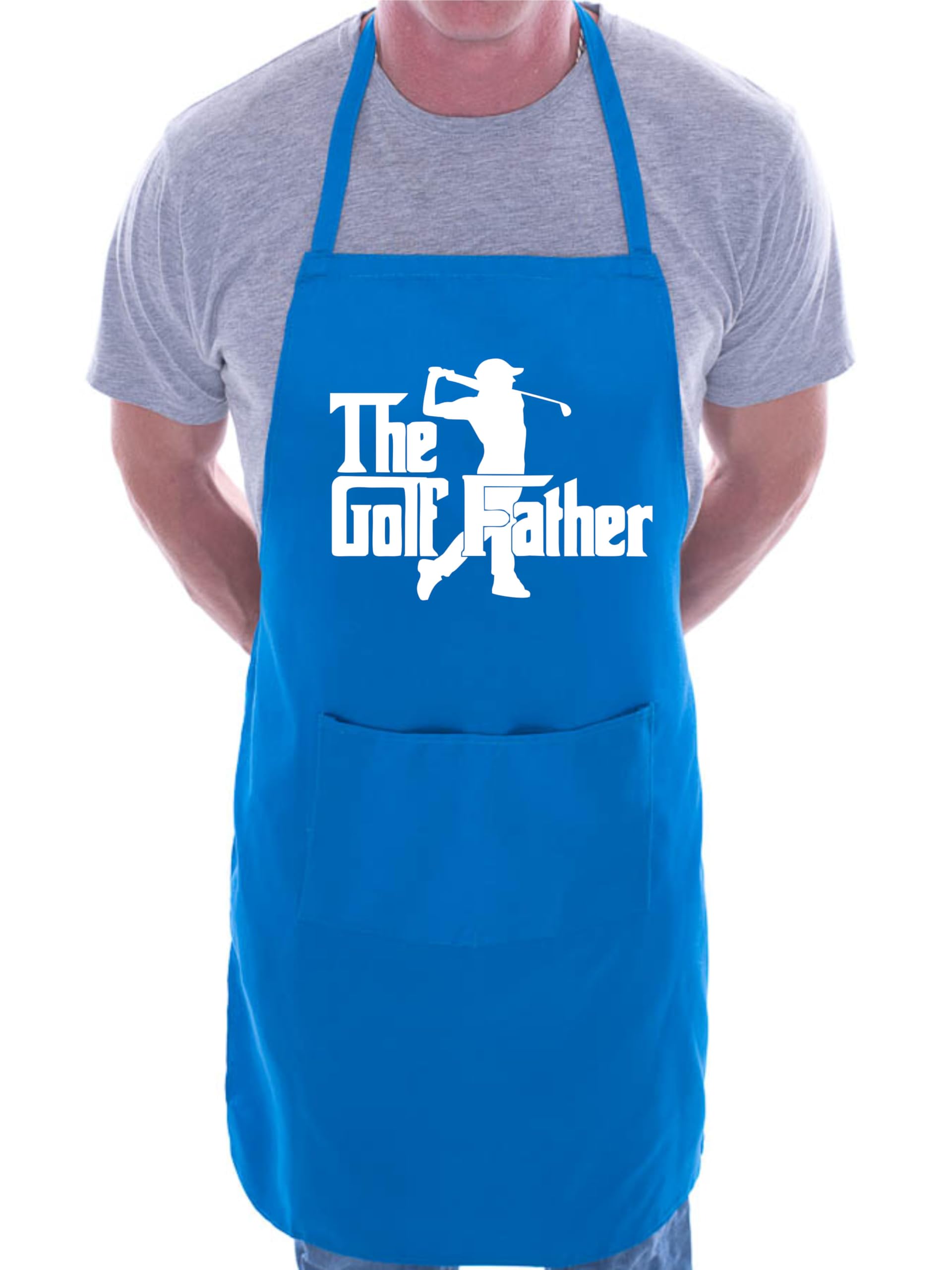 Print4U The Golf Father Apron Funny Birthday Father's Day Cooking Baking BBQ Blue