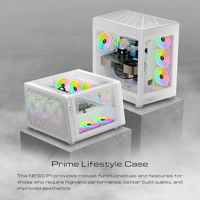 Gabinete Gamer GAMDIAS NESO P1 WW Blanco Full Tower miniatura 8