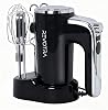 Batidora de mano eléctrica con pantalla LCD y base de almacenamiento | 5 velocidades y turbo, expulsión con un botón, 2 batidores, 2 ganchos para masa, 1 batidor de alambre, mezcladora de cocina para huevos, crema, masa, repostería 1