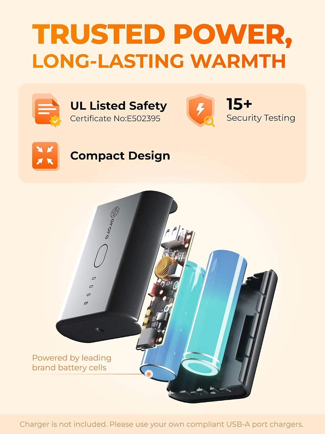 ORORO Kids' 4-Zone Heated Down Vest with USB-C Rechargeable Battery, Boys' Heating Vest