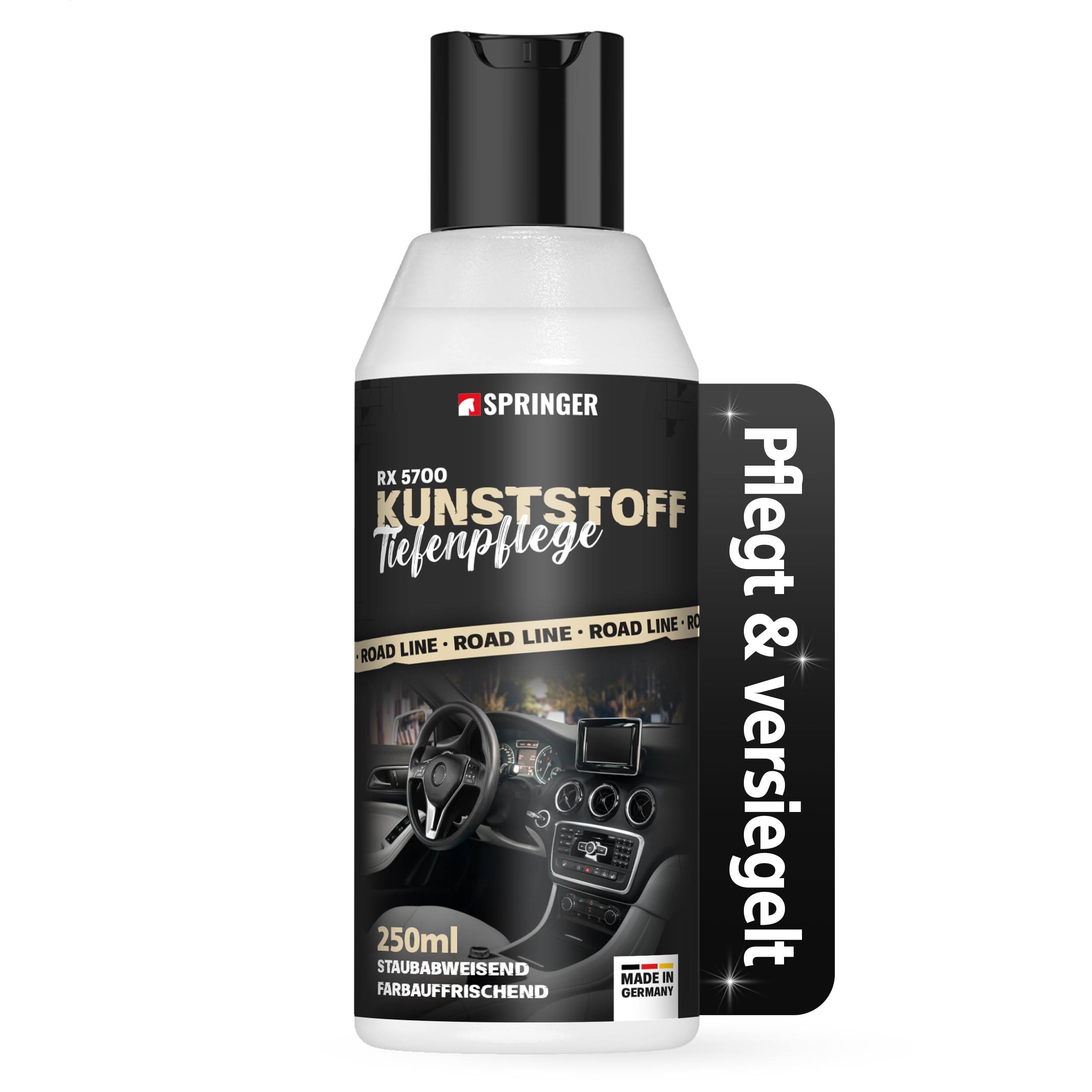 SPRINGER RX5700 - - Kunststoff-Tiefenpflege 250 ml - - Made in Germany - - Cockpit-Pflege Intensive Farbauffrischung - - Schutz vor Versprödung & Abnutzung - - Auto Kunststoffreiniger