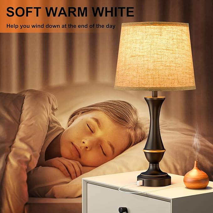 Lámparas de Mesa Táctiles Seealle con USB C+A, Regulables miniatura 6